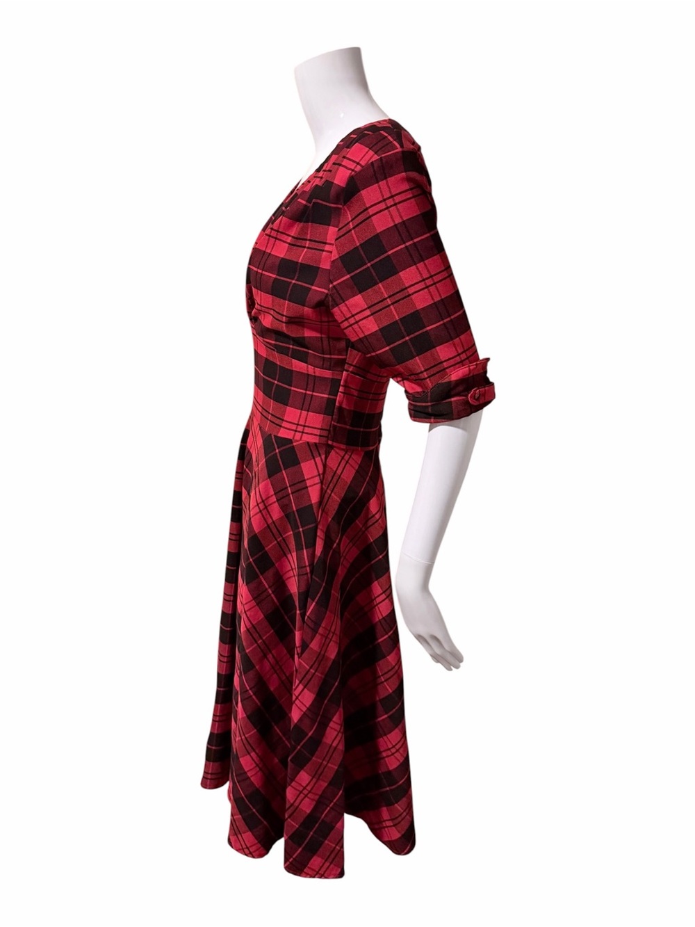 Unique Vintage Delores Plaid Swing Dress Size Large - Picture 4 of 8